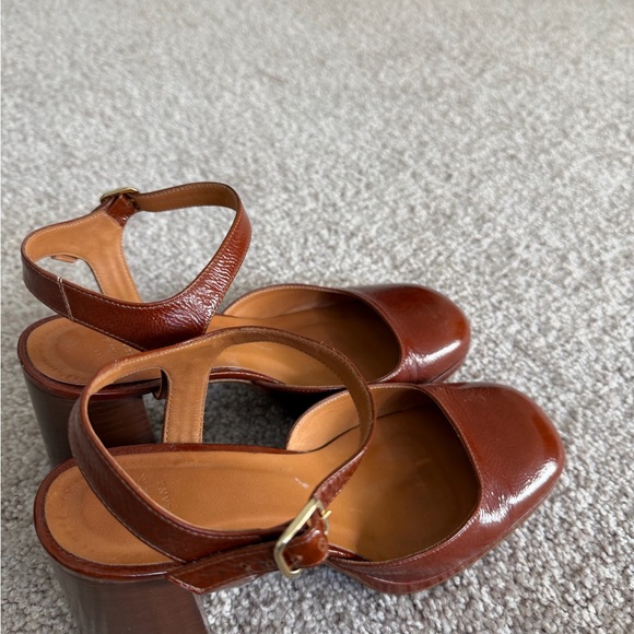 Sezane Brown Leather Heels - Picture 2 of 5